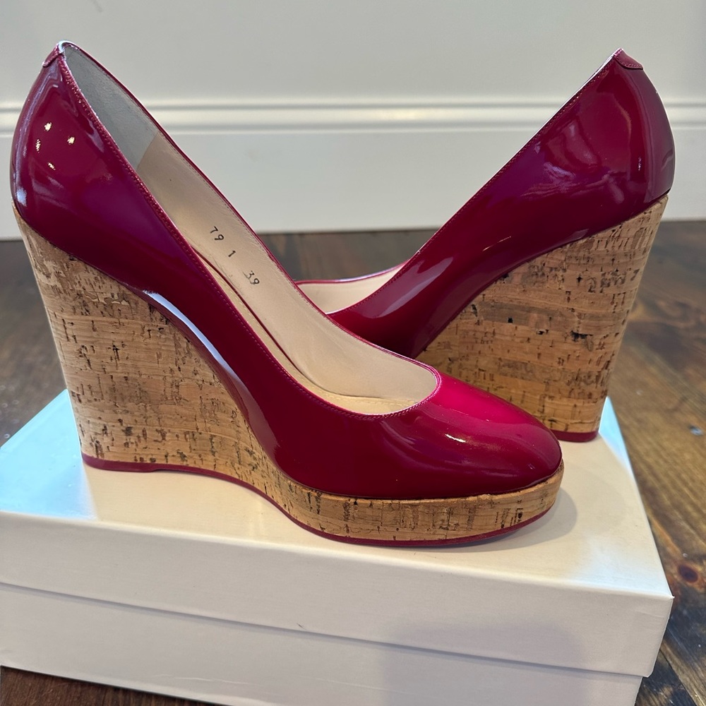 YSL Lili 100 cork wedges 39 EUC